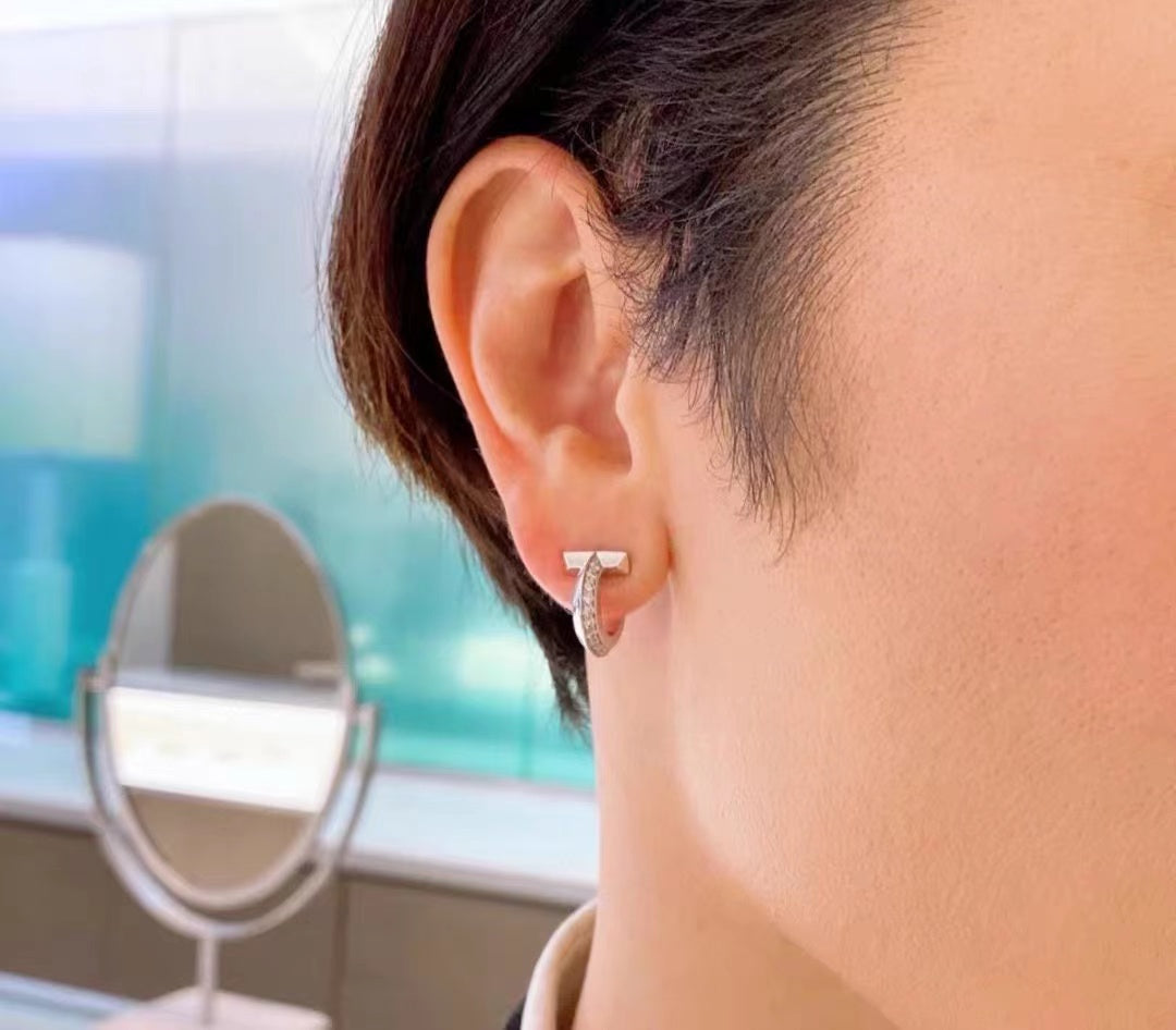 [Eterna Jewels]T1 HOOP DIAMOND EARRINGS