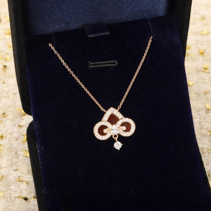 [Eterna Jewels]FLEUR DE LIS PINK GOLD DIAMOND NECKLACE