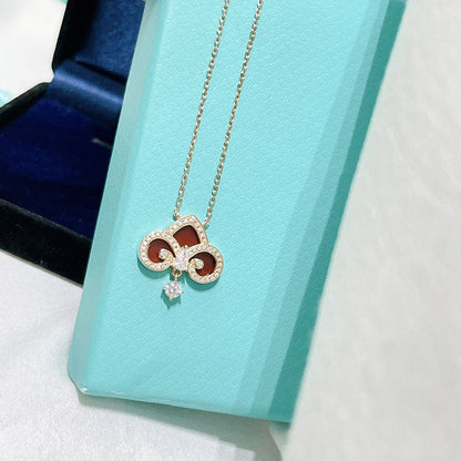 [Eterna Jewels]FLEUR DE LIS PINK GOLD DIAMOND NECKLACE