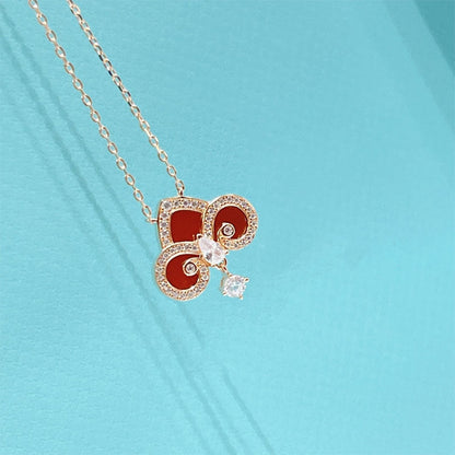 [Eterna Jewels]FLEUR DE LIS PINK GOLD DIAMOND NECKLACE