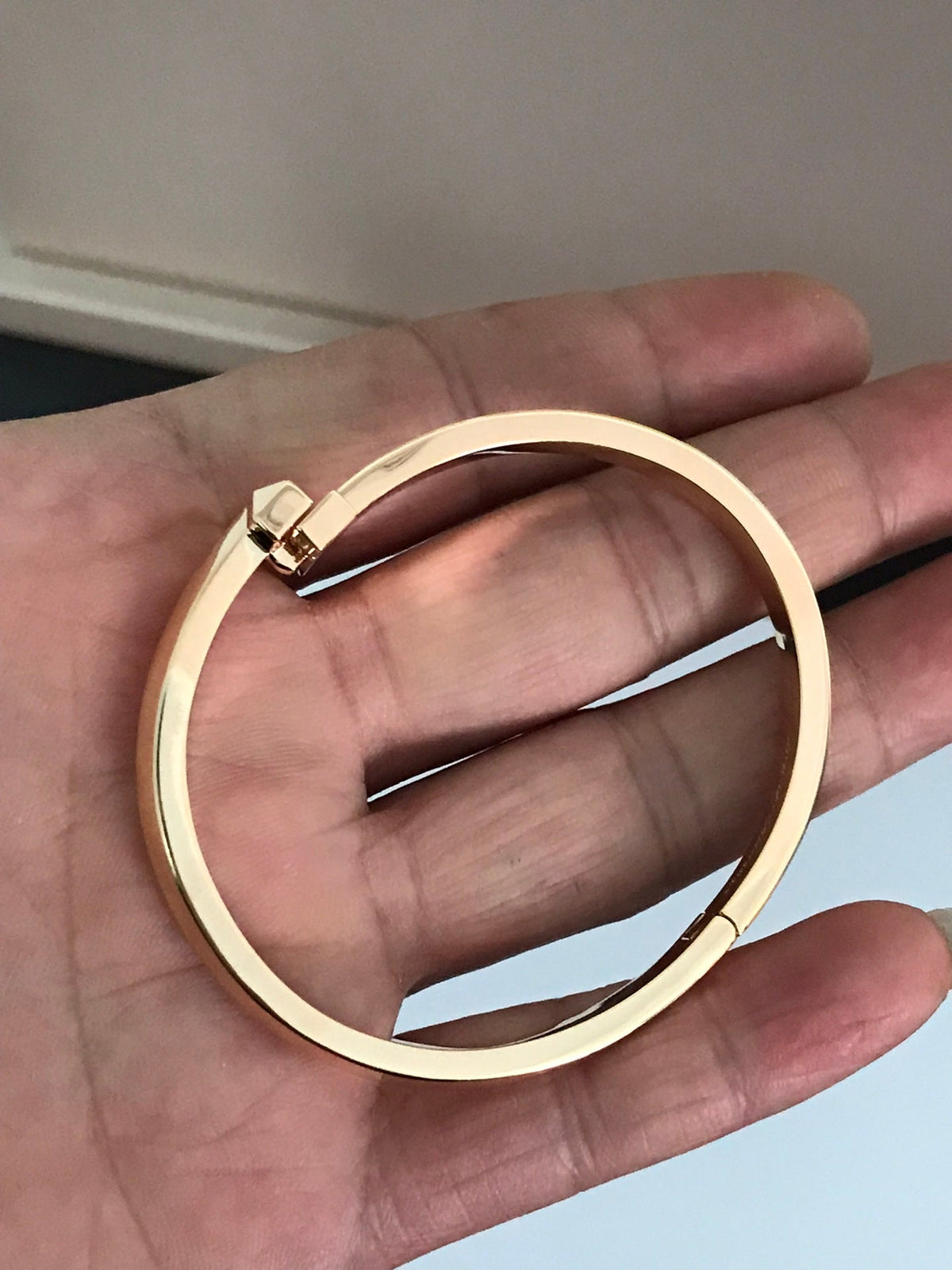 [Eterna Jewels]T1 WIDE DIAMOND HINGED BANGLE PINK GOLD