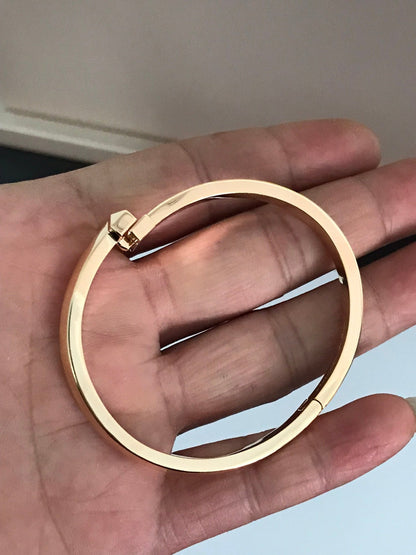 [Eterna Jewels]T1 WIDE DIAMOND HINGED BANGLE PINK GOLD