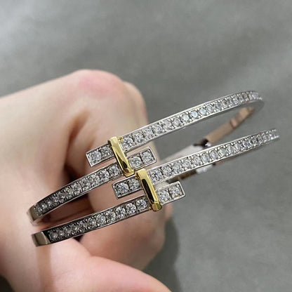 [Eterna Jewels]EDGE DIAMOND GOLD SILVER BRACELET
