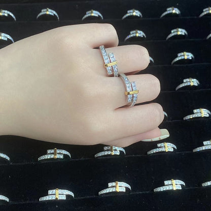 [Eterna Jewels]EDGE GOLD SILVER DIAMOND RING