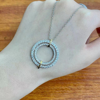 [Eterna Jewels]EDGE DIAMOND GOLD SILVER NECKLACE