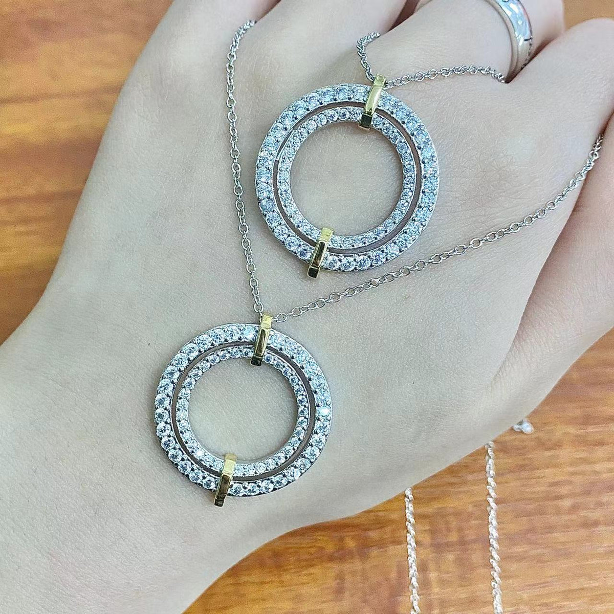 [Eterna Jewels]EDGE DIAMOND GOLD SILVER NECKLACE