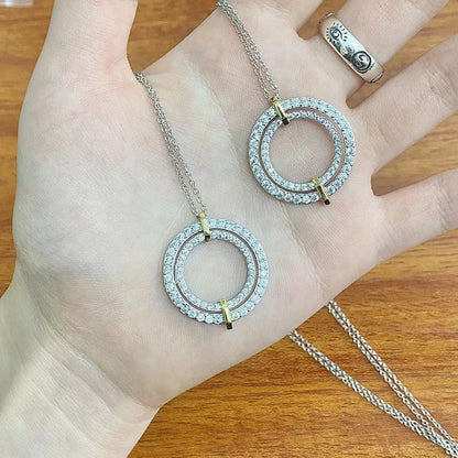 [Eterna Jewels]EDGE DIAMOND GOLD SILVER NECKLACE