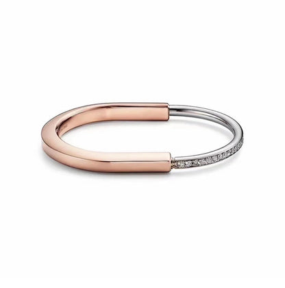 [Eterna Jewels]LOCK PINK GOLD SILVER DIAMOND BRACELET