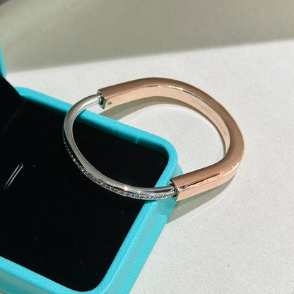 [Eterna Jewels]LOCK PINK GOLD SILVER DIAMOND BRACELET