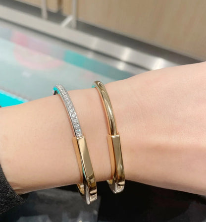 [Eterna Jewels]LOCK PINK GOLD SILVER DIAMOND BRACELET