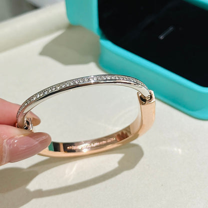 [Eterna Jewels]LOCK PINK GOLD SILVER DIAMOND BRACELET