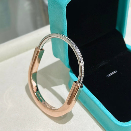 [Eterna Jewels]LOCK PINK GOLD SILVER DIAMOND BRACELET