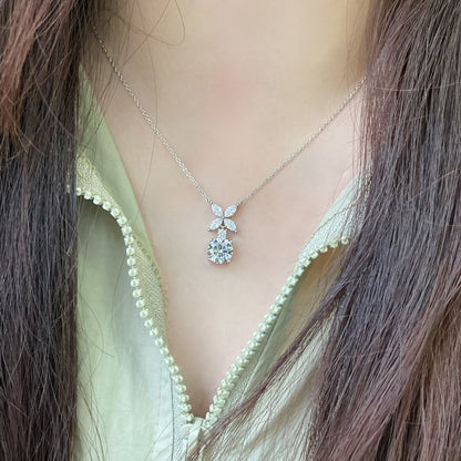 [Eterna Jewels]VICTORIA PENDANT SILVER DIAMOND NECKLACE
