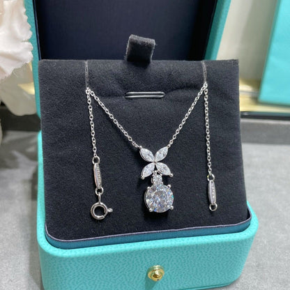 [Eterna Jewels]VICTORIA PENDANT SILVER DIAMOND NECKLACE