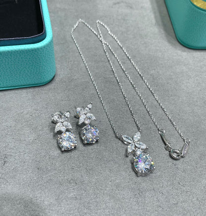 [Eterna Jewels]VICTORIA PENDANT SILVER DIAMOND NECKLACE