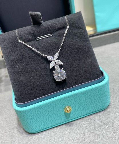 [Eterna Jewels]VICTORIA PENDANT SILVER DIAMOND NECKLACE