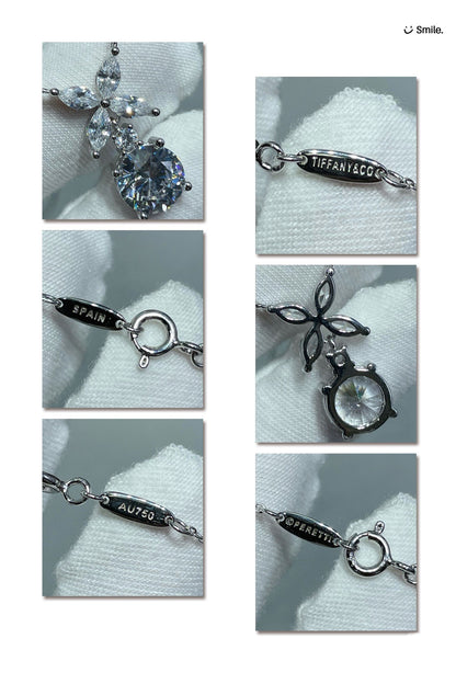 [Eterna Jewels]VICTORIA PENDANT SILVER DIAMOND NECKLACE