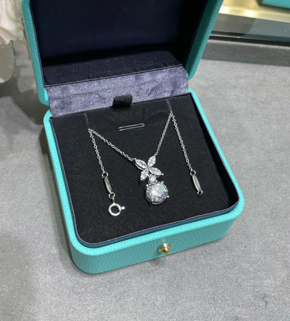 [Eterna Jewels]VICTORIA PENDANT SILVER DIAMOND NECKLACE