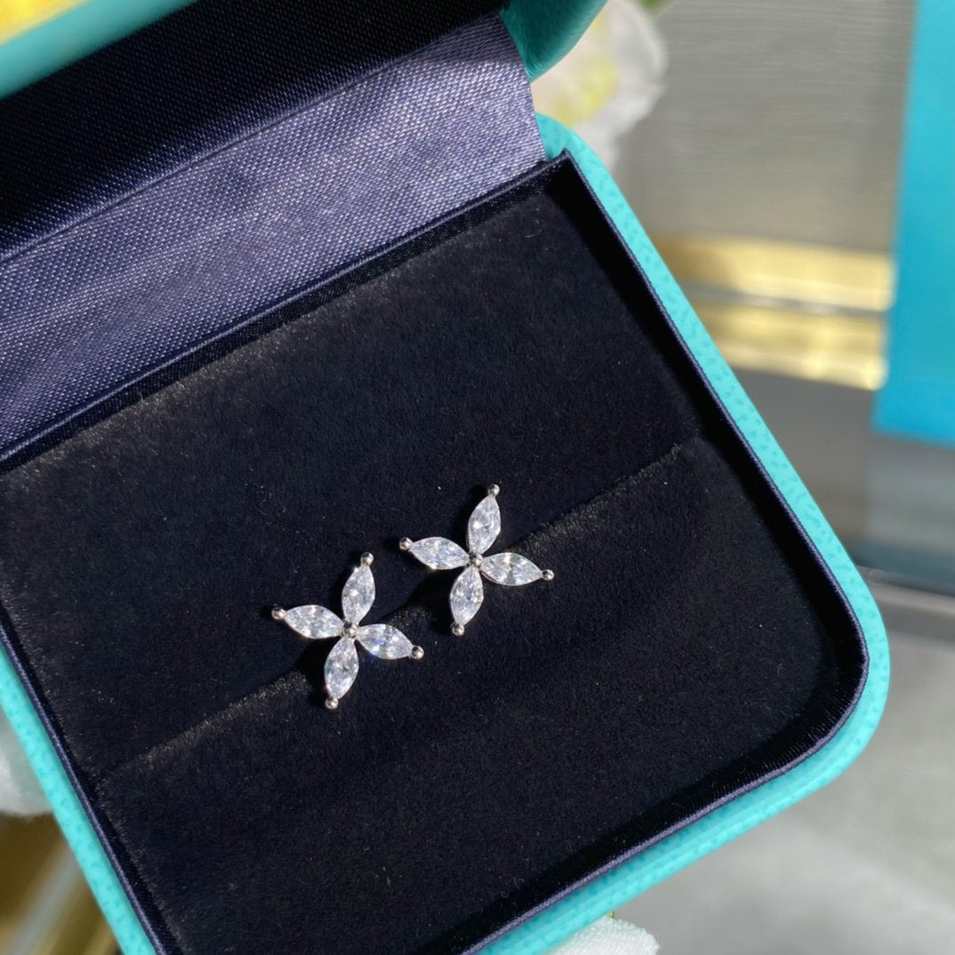 [Eterna Jewels]VICTORIA SILVER DIAMOND STUD MINI EARRINGS