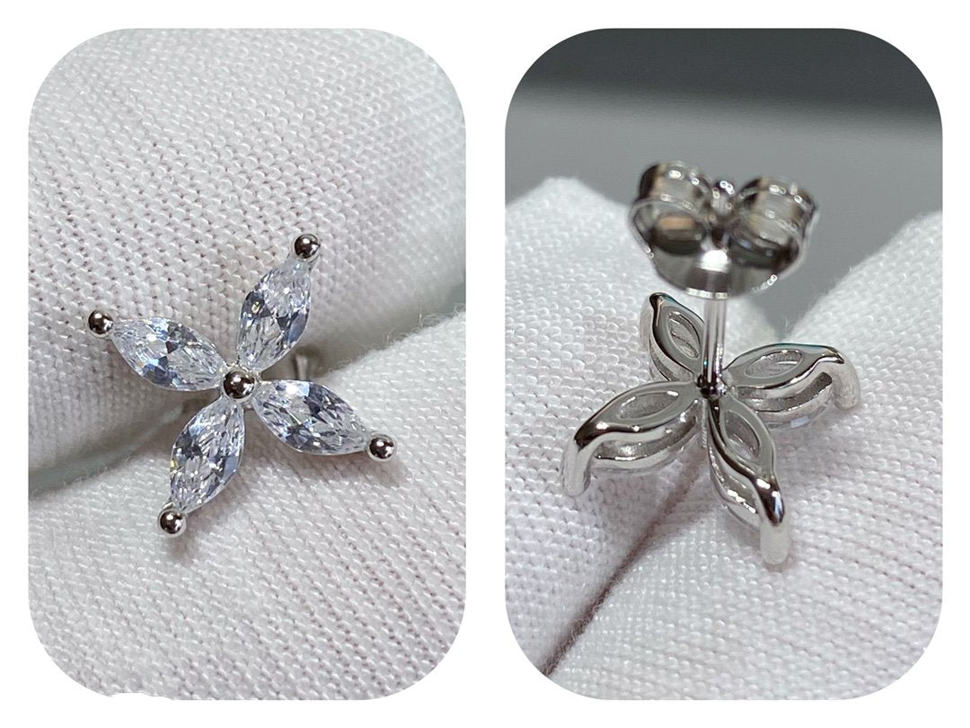 [Eterna Jewels]VICTORIA SILVER DIAMOND STUD MINI EARRINGS