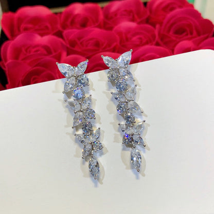 [Eterna Jewels]VICTORIA SILVER DIAMOND DROP EARRINGS