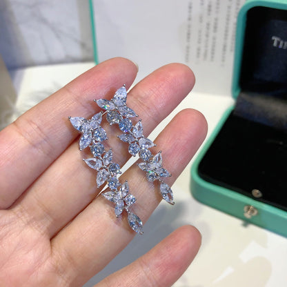 [Eterna Jewels]VICTORIA SILVER DIAMOND DROP EARRINGS