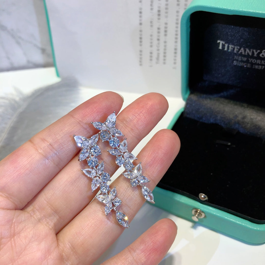 [Eterna Jewels]VICTORIA SILVER DIAMOND DROP EARRINGS