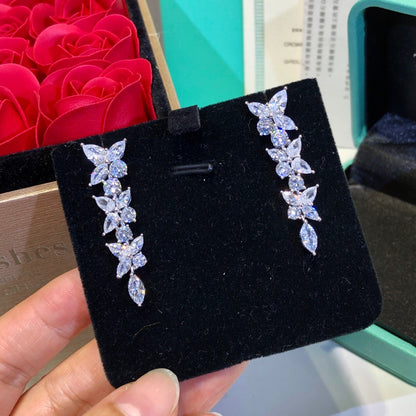 [Eterna Jewels]VICTORIA SILVER DIAMOND DROP EARRINGS