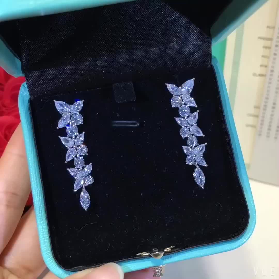 [Eterna Jewels]VICTORIA SILVER DIAMOND DROP EARRINGS