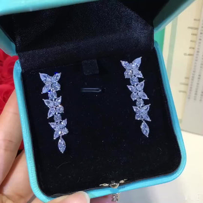 [Eterna Jewels]VICTORIA SILVER DIAMOND DROP EARRINGS