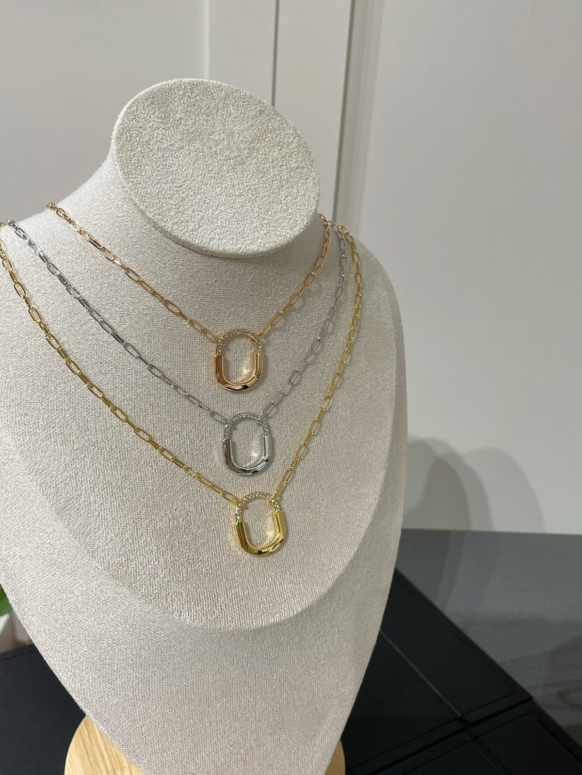 [Eterna Jewels]LOCK MEDIUM PENDANT DIAMOND NECKLACE