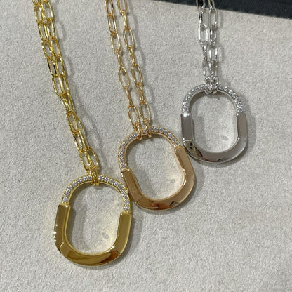 [Eterna Jewels]LOCK MEDIUM PENDANT DIAMOND NECKLACE
