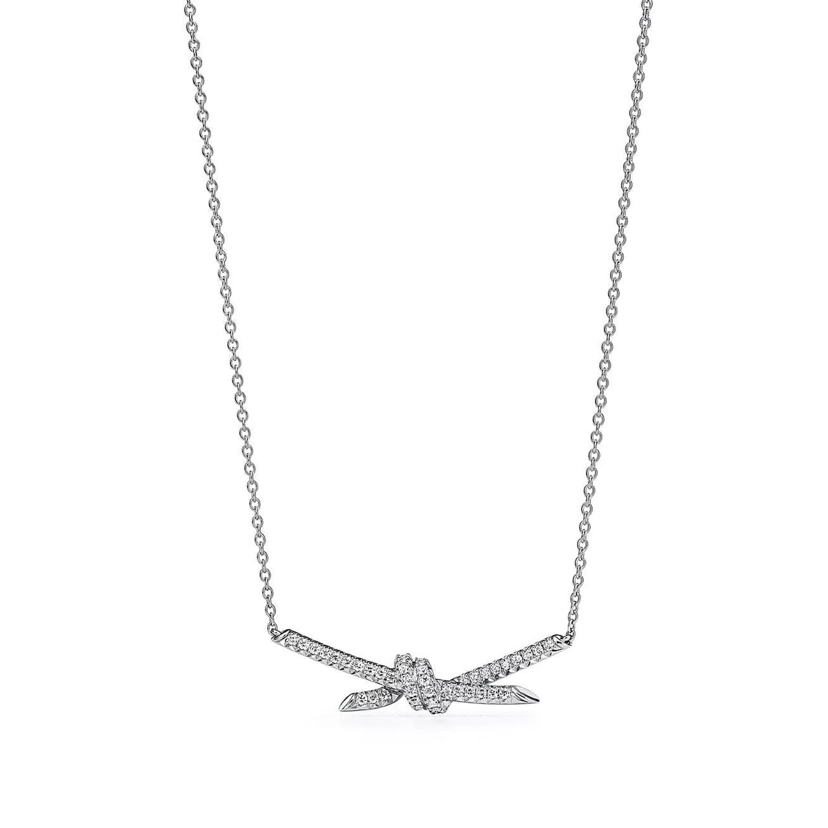 [Eterna Jewels]KNOT PENDANT SILVER DIAMOND NECKLACE