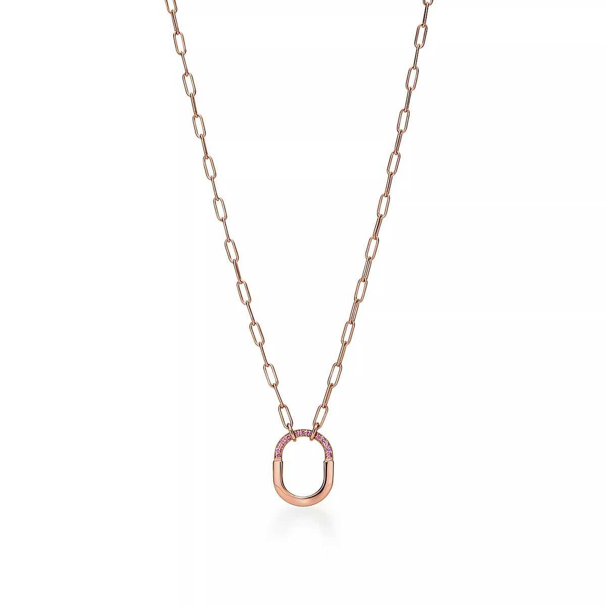 [Eterna Jewels]LOCK SMALL PENDANT PINK DIAMOND PINK GOLD NECKLACE