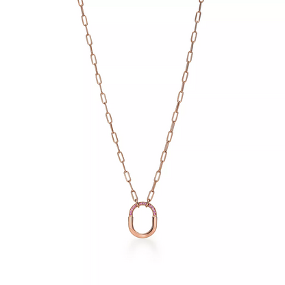 [Eterna Jewels]LOCK SMALL PENDANT PINK DIAMOND PINK GOLD NECKLACE
