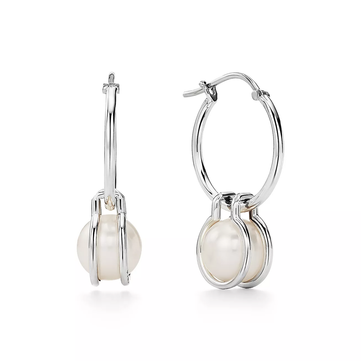 [Eterna Jewels]PEARL HOOP SILVER EARRINGS