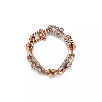 [Eterna Jewels]HARDWEAR LARGE LINK PINK GOLD PAVED DIAMOND BRACELET