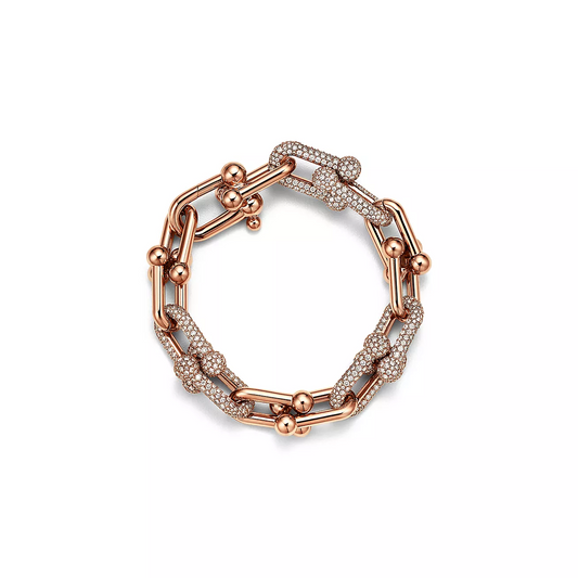 [Eterna Jewels]HARDWEAR LARGE LINK PINK GOLD PAVED DIAMOND BRACELET