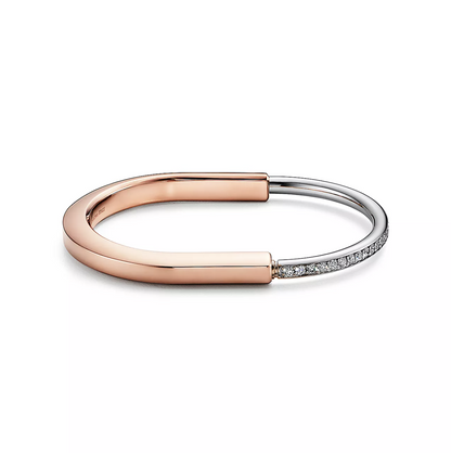 [Eterna Jewels]LOCK BRACELET ROSE AND WHITE GOLD DIAMOND