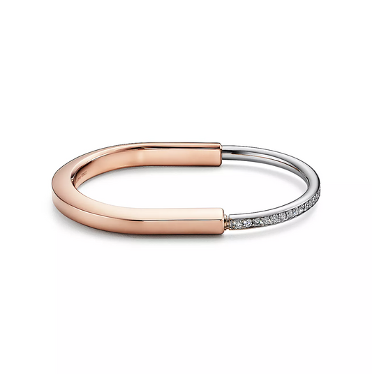 [Eterna Jewels]LOCK BRACELET ROSE AND WHITE GOLD DIAMOND