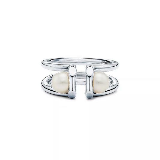 [Eterna Jewels]DOUBLE PEARL SILVER RING