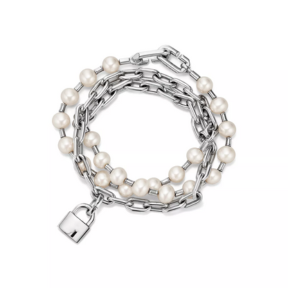 [Eterna Jewels]PEARL LOCK SILVER BRACELET
