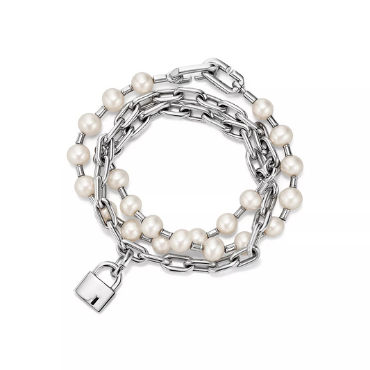 [Eterna Jewels]PEARL LOCK SILVER BRACELET