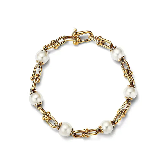 [Eterna Jewels]LINK BRACELET GOLD WITH FRESHWATER PEARLS