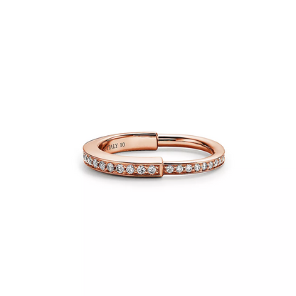[Eterna Jewels]LOCK RING PINK GOLD DIAMOND PAVED