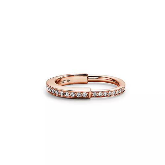 [Eterna Jewels]LOCK RING PINK GOLD DIAMOND PAVED