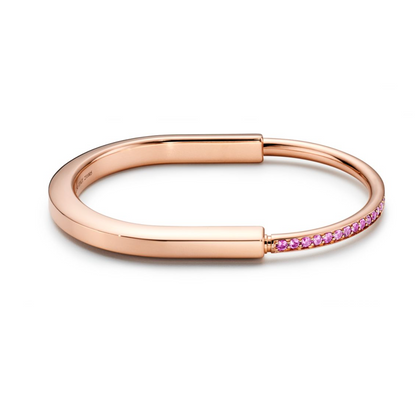 [Eterna Jewels]LOCK BRACELET ROSE DIAMOND PINK GOLD