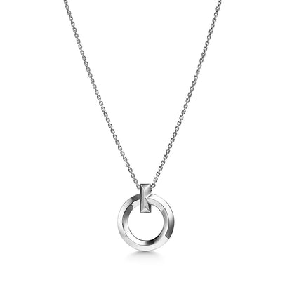 [Eterna Jewels]T CIRCLE PENDENT SILVER NECKLACE