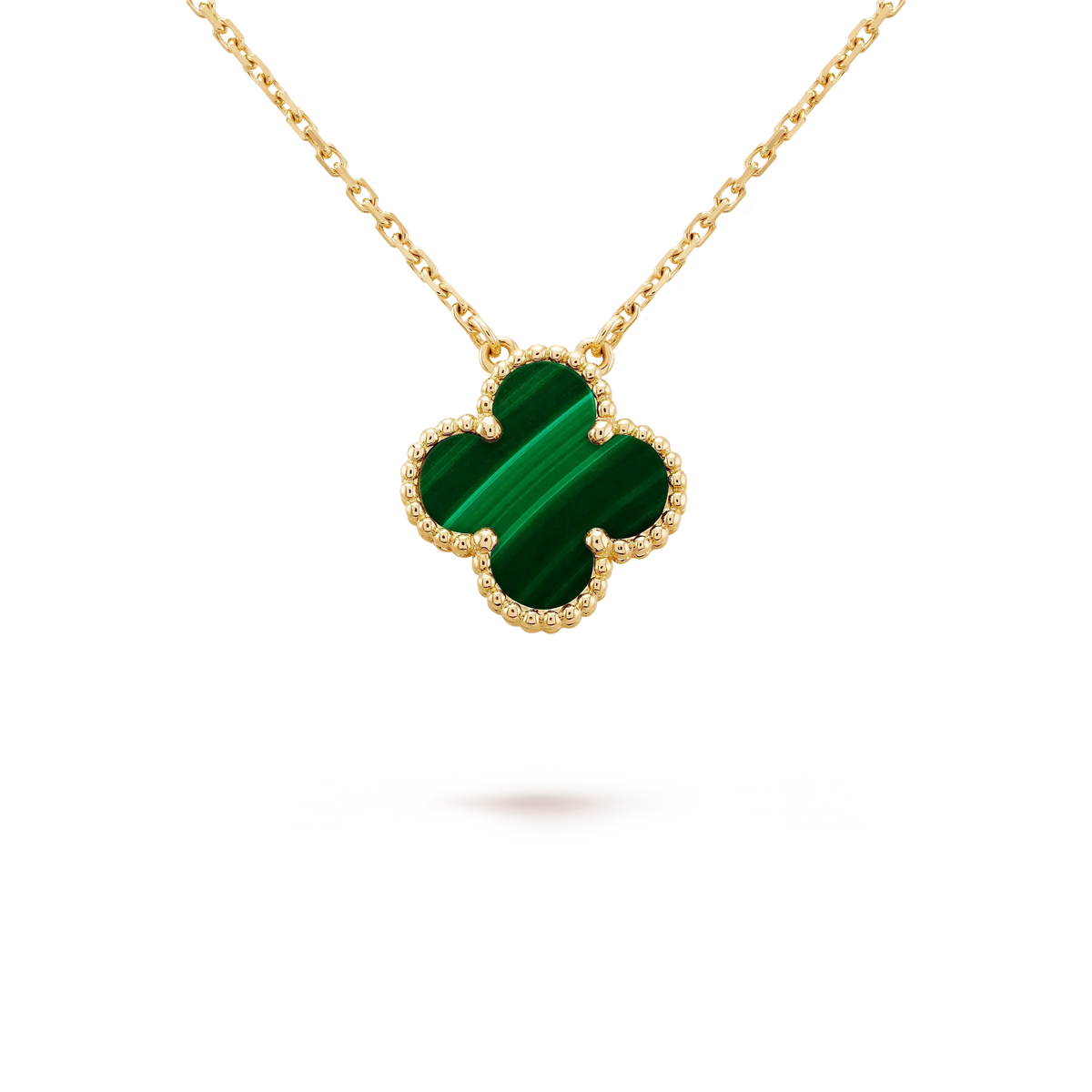 [Eterna Jewels]CLOVER 15MM MALACHITE SINGLE FLOWER  NECKLACE