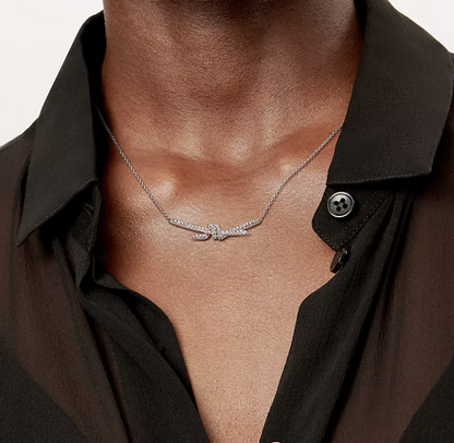 [Eterna Jewels]KNOT PENDANT SILVER DIAMOND NECKLACE